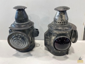 (2) Railroad Signal Lanterns