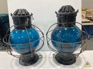 (2) Railroad Signal Lanterns