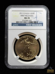 2013 Gold American Eagle 50 Dollar First Release