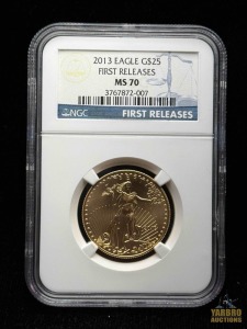 2013 Gold American Eagle 25 DollarFirst Release