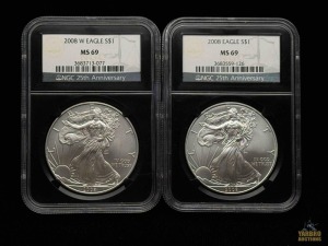 (2) 2008 American Eagle Silver Dollar