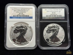 (2) 2011-P American Eagle Silver Dollar25th Anniversary Set