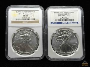 (2) 2011 American Eagle Silver Dollars