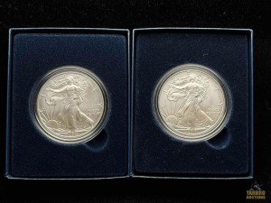 (2) 2011-W American Eagle Silver Dollars