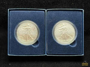 (2) 2011-W American Eagle Silver Dollars