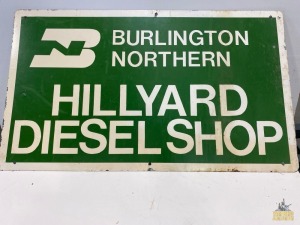 Burlington Northern Hillard Diesel Shop Sign