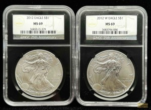 2012 American Eagle Silver Dollars 25th Anniversary