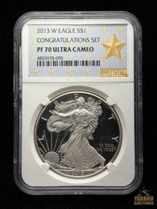 2013-W American Eagle Silver Dollar Congratulations Set