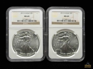 (2) 2013 American Eagle Silver Dollars