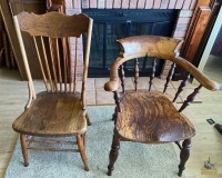 (2) Oak Vintage Chairs