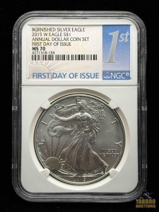 2015-W Burnished American Eagle Silver Dollar