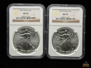 (2) 2015 American Eagle Silver Dollars