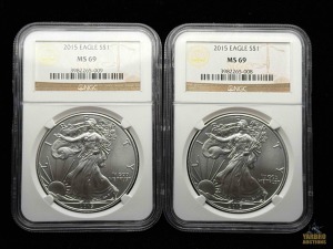 (2) 2015 American Eagle Silver Dollar