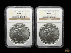 (2) 2015 American Eagle Silver Dollar