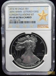 2016-W American Eagle Silver Dollars30th Anniversary