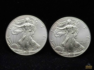 (2) 2016 American Eagle Silver Dollars