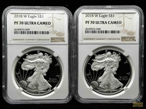 (2) 2018-W American Eagle Silver Dollar