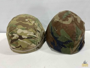 (2) Military Helmets