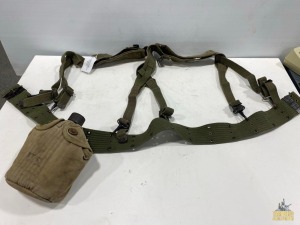 M1956 Pistol Belt w/ M1945 Field Suspenders & M1942 Canteen w/ Belt