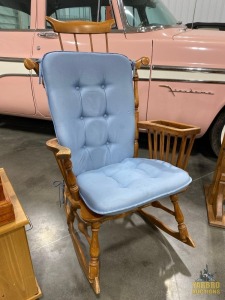 Wood Rocking Chair w/ Cushions