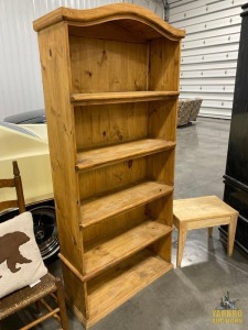 Pine Bookcase 12.5"x34"x74.5"H