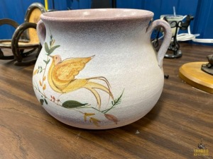 Hand Made Bird Scene Pot