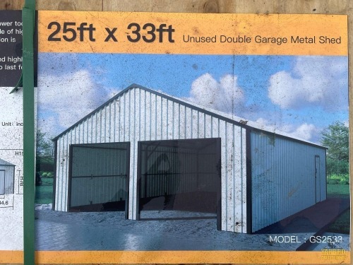 25'x33' Double Garage Metal Shed