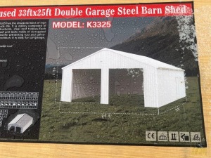 33'x25' Double Garage Steel Shed