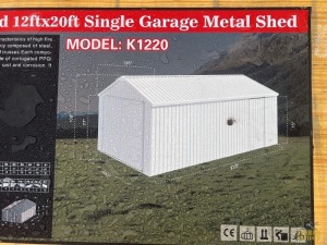 12' x 19' Single Garage Metal Shed