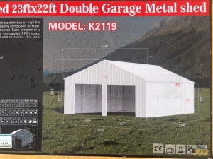 23' x 22' Double Garage Metal Shed