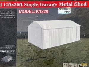 12' x 19' Single Garage Metal Shed