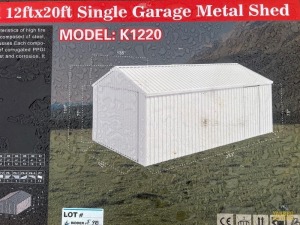 12' x 19' Single Garage Metal Shed