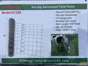 (10) Hot Dipped Galvanized Field Fence