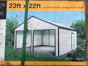 23'x22' Double Garage Metal Shed