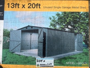 13'x20' Single Garage Metal Shed