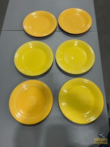 (6) Assorted Yellow Fiesta 10.5" Dinner Plates