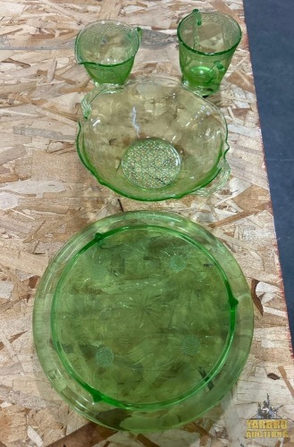 Assorted Green Glass