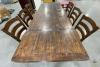 Tall Dining Table w/6 Leather Ladder Back Chairs - 5