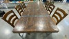 Tall Dining Table w/6 Leather Ladder Back Chairs - 6