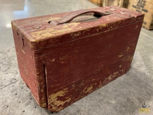 Antique Ammo Box W/ Linked Blanks