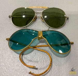 (2) Antique Military Sunglasses