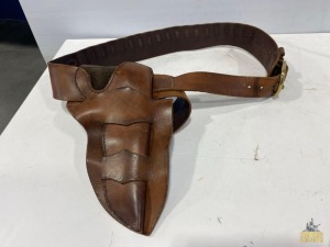 Antique Leather Bullet Belt W/ Holster