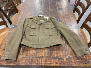 1940s Eisenhower Jacket W/ Europe Patch & Quartermaster's Pin