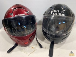 (2) Full Face Motorcycle Helmets