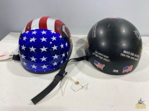 (2) Half Shell Motorcycle Helmets