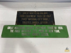 (2) Great Northern Railway Metal Signs