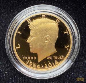 1964- 2014 Gold 50th Anniversary Kennedy Half Dollar