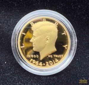 1964- 2014 Gold 50th Anniversary Kennedy Half Dollar