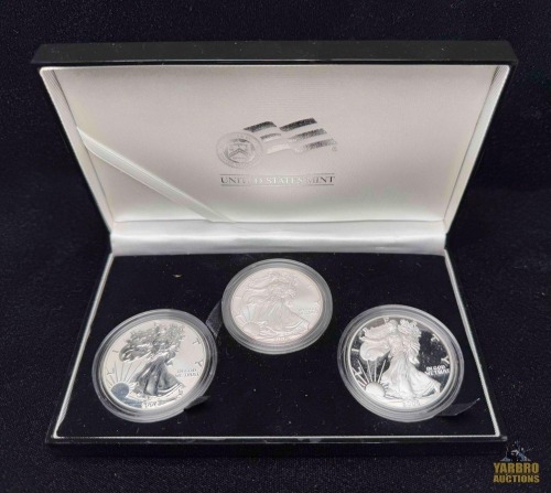 (3) 2006 American Eagle 20th Anniversary Silver Dollar Coin Set