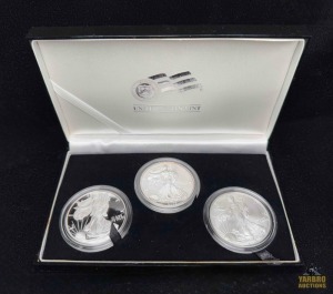 (3)2006 American Eagle 20th Anniversary Silver Dollar Coin Set